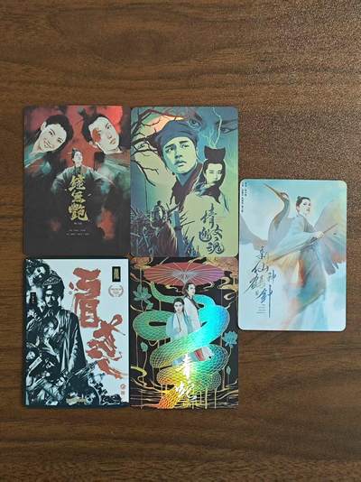 光影卡牌第20期，各家亲签，各家小套，持续收拍品 - 纵横二次原创港片电影金彩卡，一套5张精选