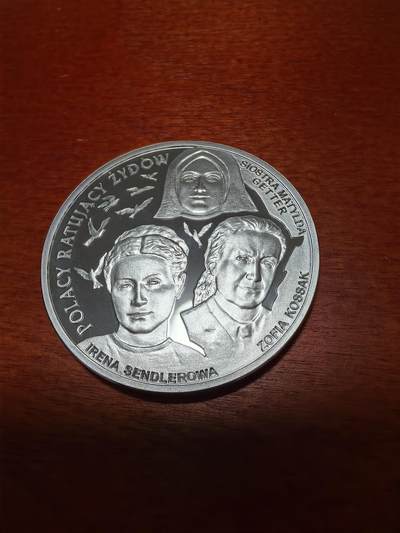 长老汇蛇年精选第三十九场拍卖 2009波兰拯救犹太人的波兰人20兹罗提精制银币，28.28克925银