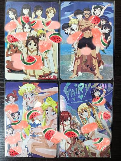 花开卡拍第35期（8月24号周日截拍，品控勿拍!!!拍品不寄存，运费5元，自制卡难免瑕疵，可能存在轻微撞角爆边等出厂瑕疵，品控介意勿拍！） - 动漫人物卡牌 多人大合照 纱布闪 都是艺术版 一张里漏好多个点