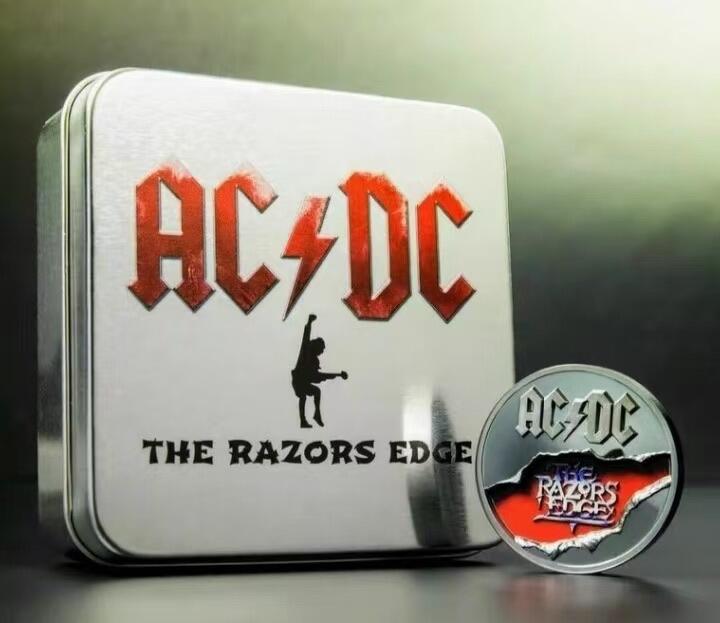 第171期拍卖【长期征集拍品】  库克2019, AC/DC系列-《剃刀边缘》，2盎司,加厚,四层超高浮雕、超深镂空,smart minting技术,彩色,黑色抗氧化精制银币. 盒证全. 集先进技术之大成银币. CIT出品极品银币.公认最炫酷震撼(没有之一)的超高颜值精极品银币.