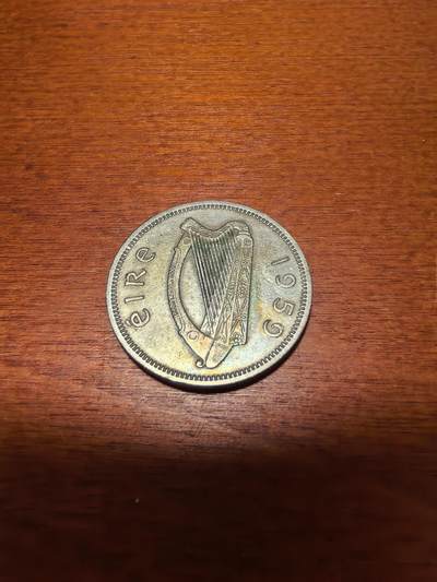 长老汇蛇年精选第三十九场拍卖 1959爱尔兰公牛1先令铜镍币，首年份，克书35美金