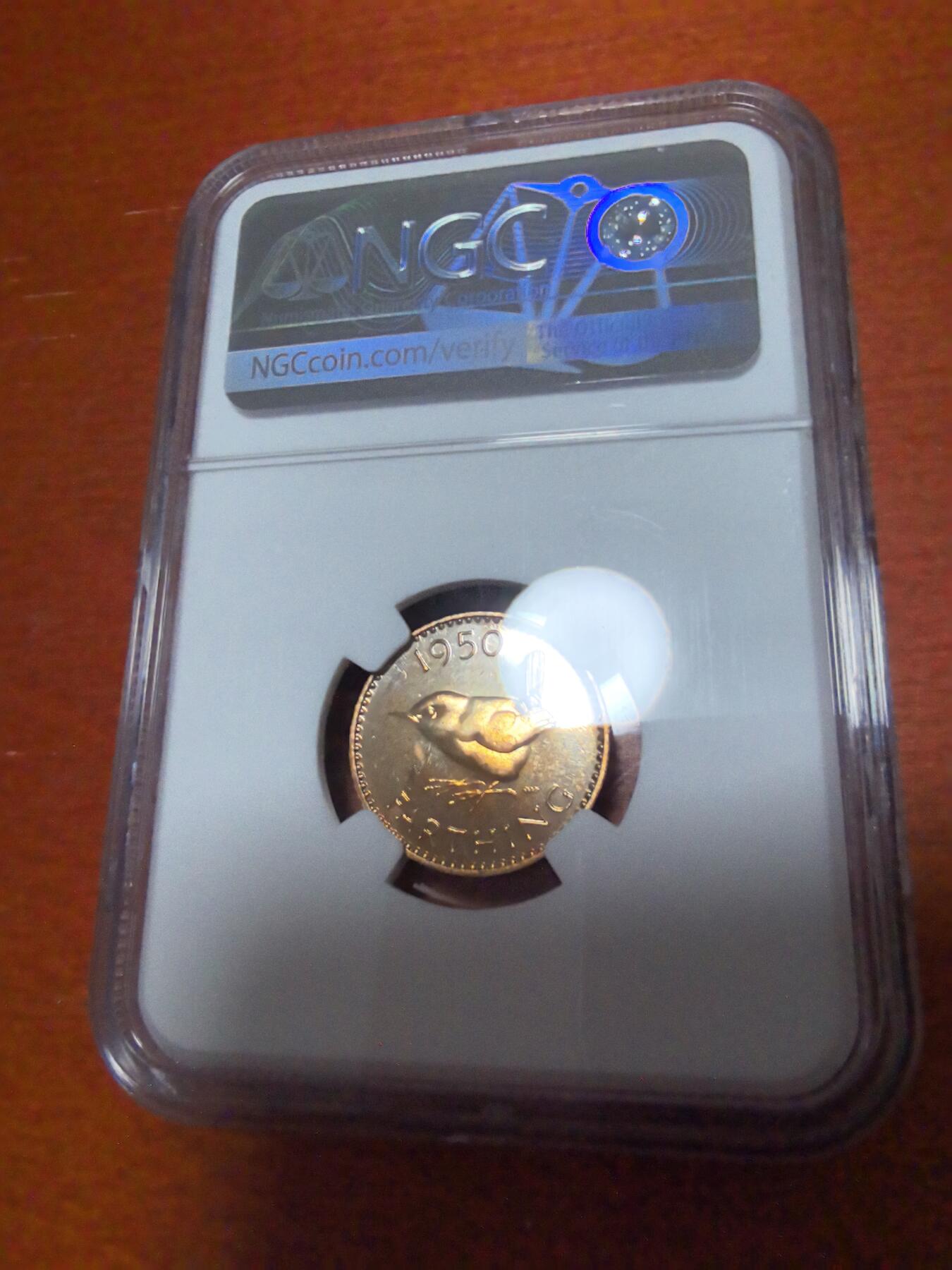 长老汇蛇年精选第四十场拍卖 1950英国乔治六世1/4便士精制铜币，NGC PF64RB
