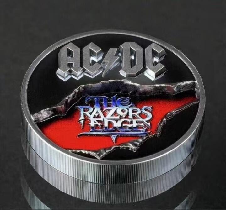 第171期拍卖【长期征集拍品】  库克2019, AC/DC系列-《剃刀边缘》，2盎司,加厚,四层超高浮雕、超深镂空,smart minting技术,彩色,黑色抗氧化精制银币. 盒证全. 集先进技术之大成银币. CIT出品极品银币.公认最炫酷震撼(没有之一)的超高颜值精极品银币.