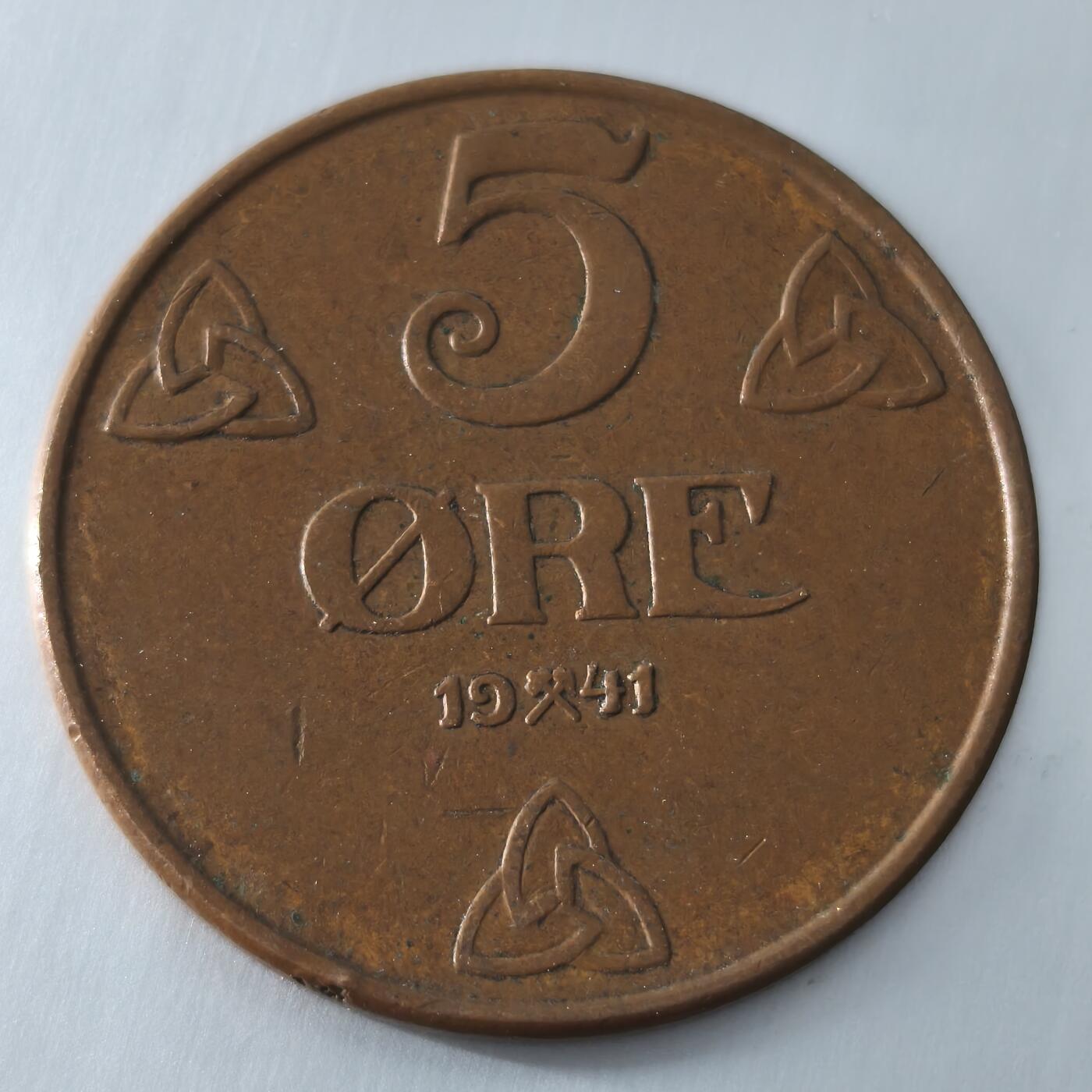 Krab外币市集Vol.25 挪威1941年5欧尔