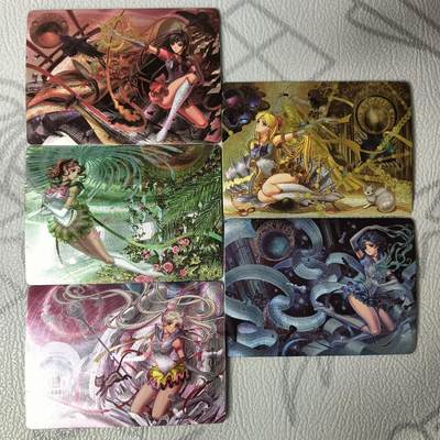 花开卡拍第35期（8月24号周日截拍，品控勿拍!!!拍品不寄存，运费5元，自制卡难免瑕疵，可能存在轻微撞角爆边等出厂瑕疵，品控介意勿拍！） - 卡乐，美少女战士，粗闪5张