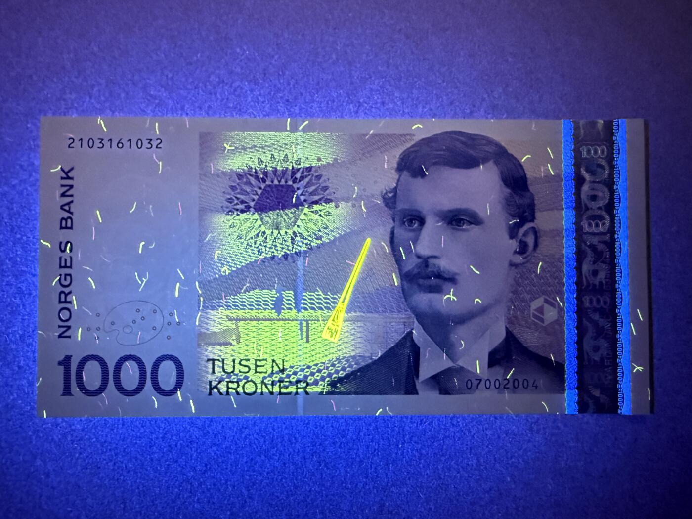 《艾美收藏》第209期-8.24周日外币黄金场 挪威1000克朗 UNC 2004年 画家蒙克 无47