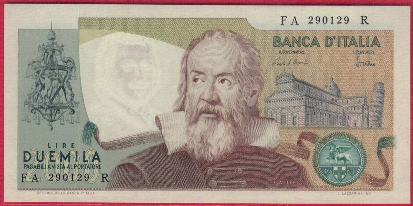 意大利1983年2000里拉 P-103c 无47 实物图 UNC 