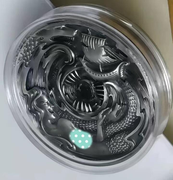 第171期拍卖【长期征集拍品】 帕劳2020, 淫欲系列(2)-淫妖女神“斯库拉”, 3盎司加大(直径达55mm),超高超精浮雕超深沟,炫酷仿古银币. 盒证全(币边铸唯一冠号,证书号与冠号一致). 大热门,此银币为系列中最性感火爆热门的一枚,精极品(原价800欧元)