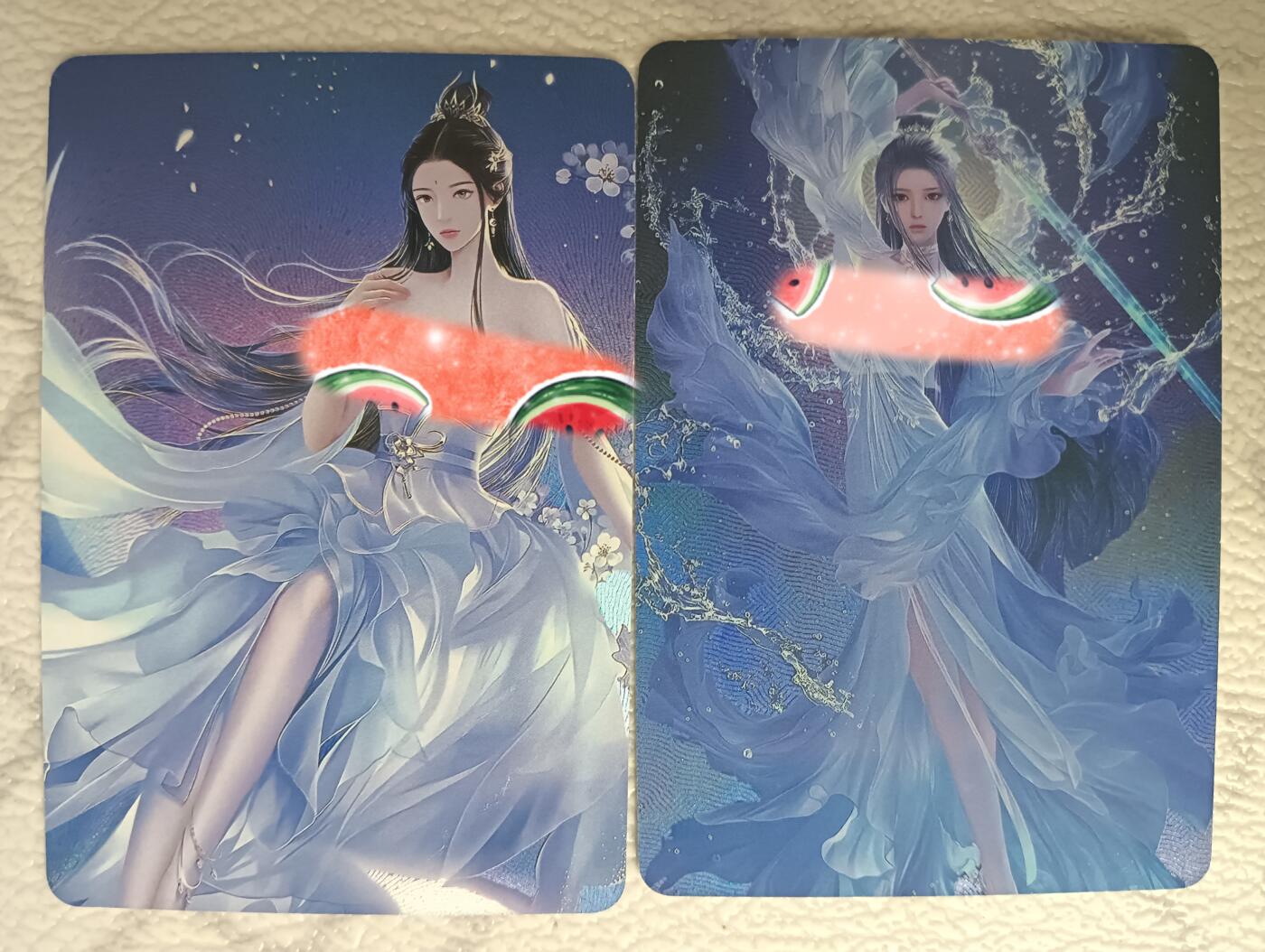 花开卡拍第35期（8月24号周日截拍，品控勿拍!!!拍品不寄存，运费5元，自制卡难免瑕疵，可能存在轻微撞角爆边等出厂瑕疵，品控介意勿拍！） 艺术卡，陆雪琪，彩闪两张