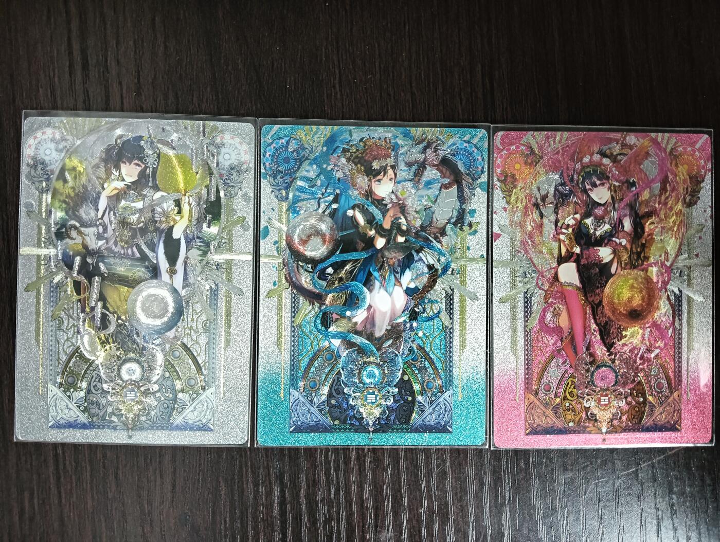 花开卡拍第35期（8月24号周日截拍，品控勿拍!!!拍品不寄存，运费5元，自制卡难免瑕疵，可能存在轻微撞角爆边等出厂瑕疵，品控介意勿拍！） 卡玩帕克卡牌 璇哥 八卦第一弹一套3张 粗闪 
