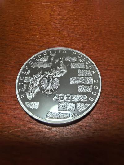 长老汇蛇年精选第三十九场拍卖 2008波兰华沙贫民窟起义65周年20兹罗提精制银币，28.28克925银