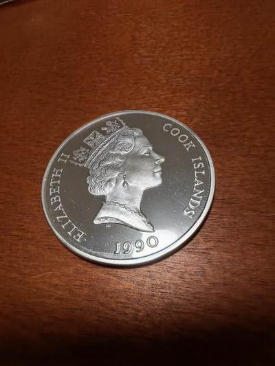 长老汇蛇年精选第三十九场拍卖 1990库克群岛濒危动物50元精制银币，19.4克925银