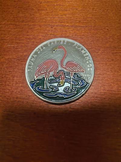 长老汇蛇年精选第三十九场拍卖 - 1994古巴珐琅质彩色火烈鸟10比索精制银币，20克999银