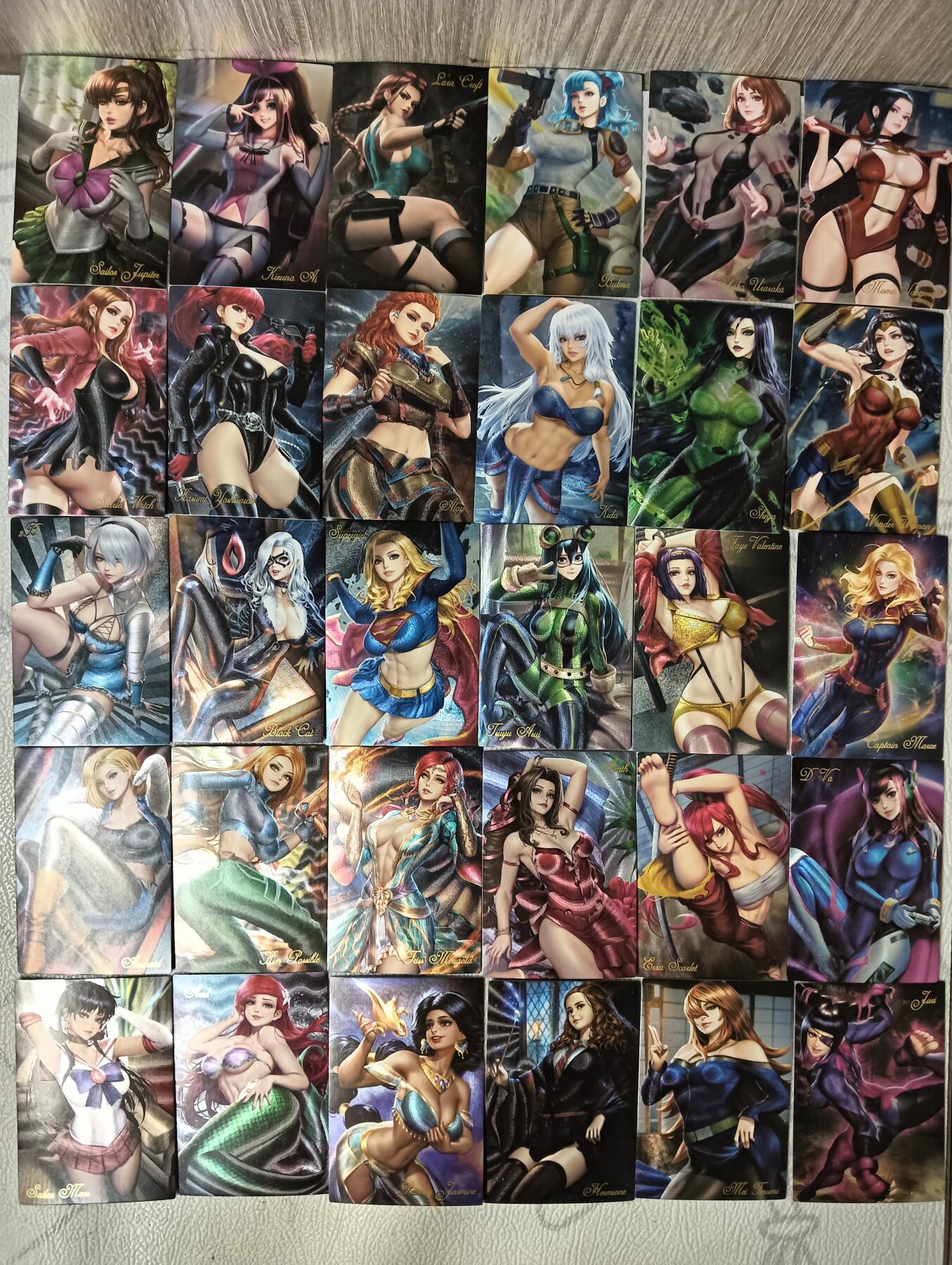 花开卡拍第35期（8月24号周日截拍，品控勿拍!!!拍品不寄存，运费5元，自制卡难免瑕疵，可能存在轻微撞角爆边等出厂瑕疵，品控介意勿拍！） 卡乐，acg大全套，粗闪54张