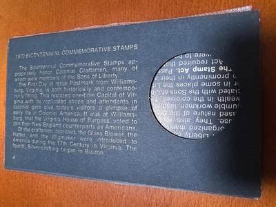 长老汇蛇年精选第三十九场拍卖 1972.7.4美国革命200周年邮币封首日封，含乔治·华盛顿大铜章1枚，和美国殖民时代工匠手艺邮票4枚，38MM