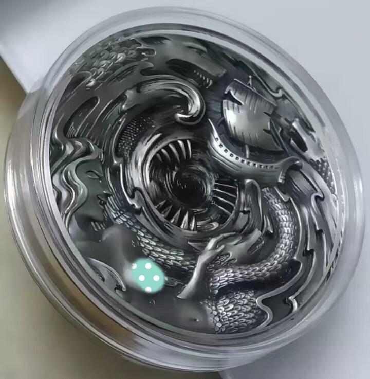 第171期拍卖【长期征集拍品】 帕劳2020, 淫欲系列(2)-淫妖女神“斯库拉”, 3盎司加大(直径达55mm),超高超精浮雕超深沟,炫酷仿古银币. 盒证全(币边铸唯一冠号,证书号与冠号一致). 大热门,此银币为系列中最性感火爆热门的一枚,精极品(原价800欧元)