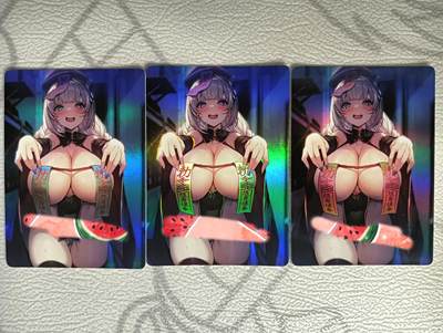 花开卡拍第35期（8月24号周日截拍，品控勿拍!!!拍品不寄存，运费5元，自制卡难免瑕疵，可能存在轻微撞角爆边等出厂瑕疵，品控介意勿拍！） - 艺术卡，僵尸娘三宫彩闪，有张边角有皱褶介意勿拍