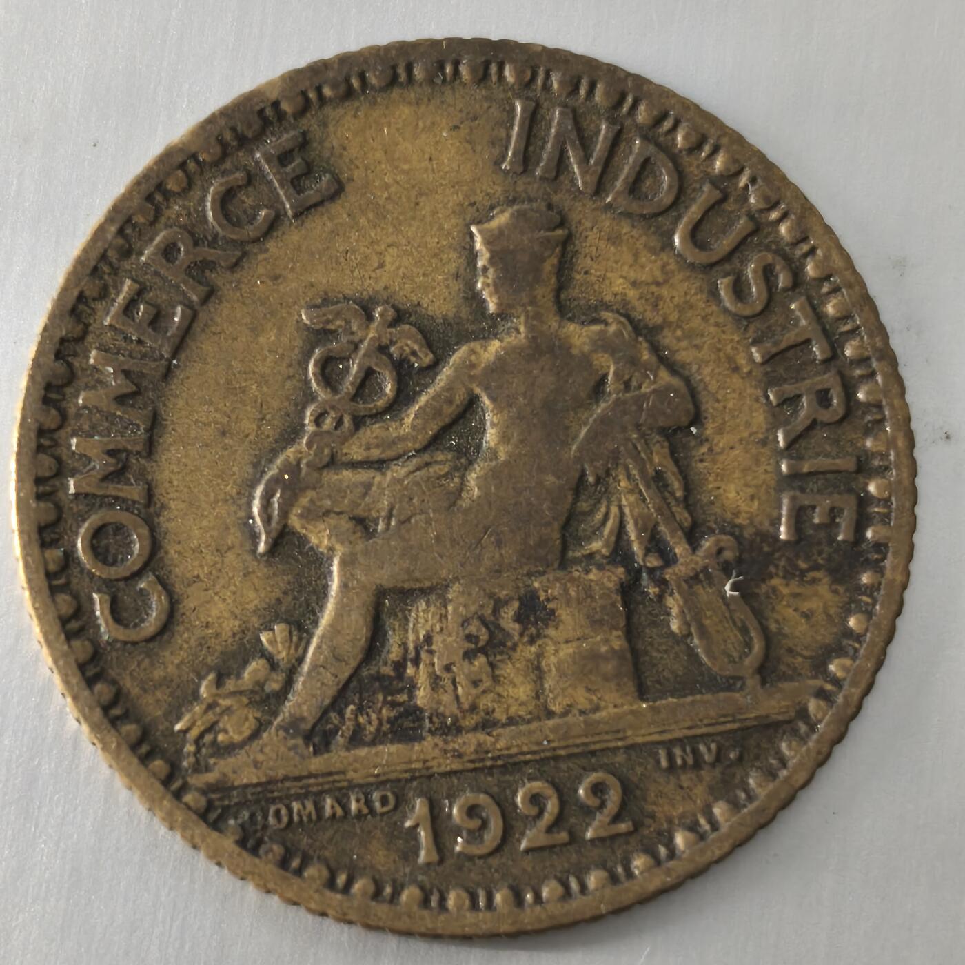 Krab外币市集Vol.25 法国商务部1922年1法郎