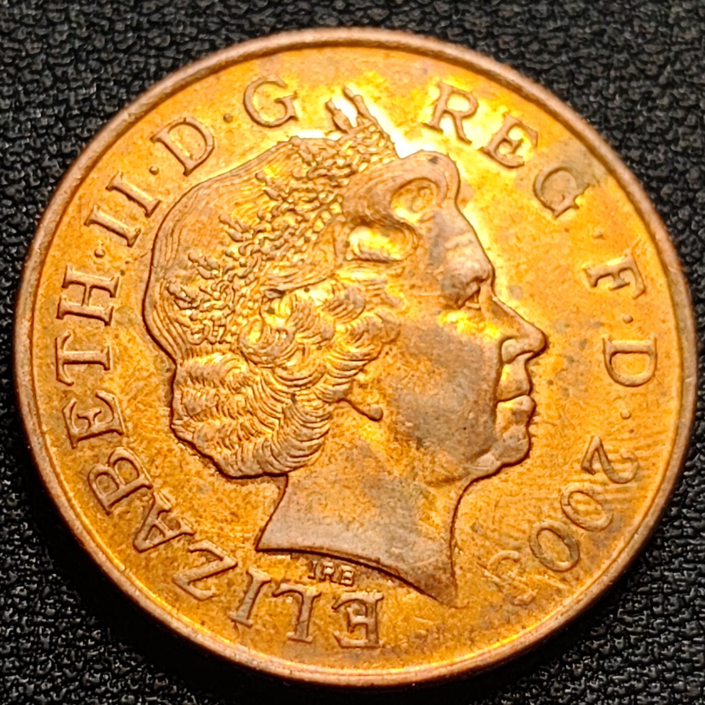 泉币菌-第93场-精品福利场（满包邮条件，下周一发货） 原铜光极美品 2003年 英国2便士铜币26mm 雄狮盾牌版