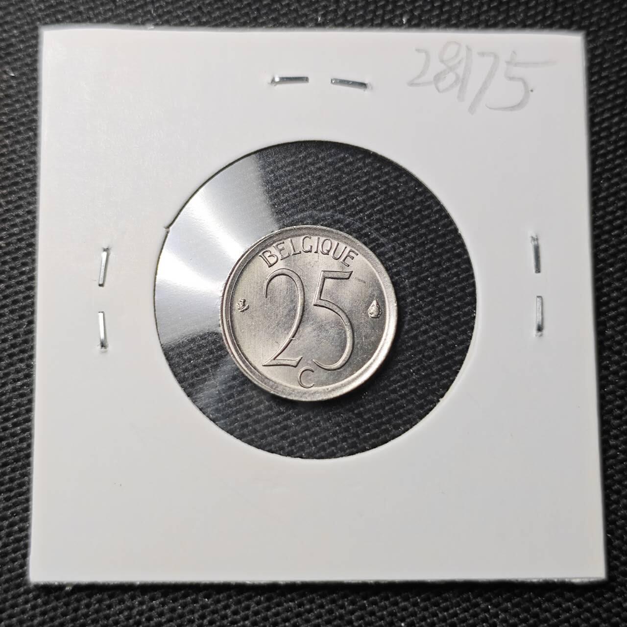 KK钱币收藏小铺 第328期 2月预留时间 周末发货  1971比利时25分 好品