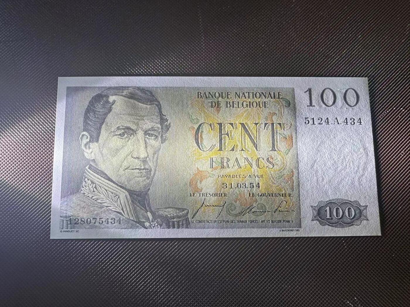喜羊羊钱币收藏2025第9期(普品场) 比利时1953年 100 法 unc a冠