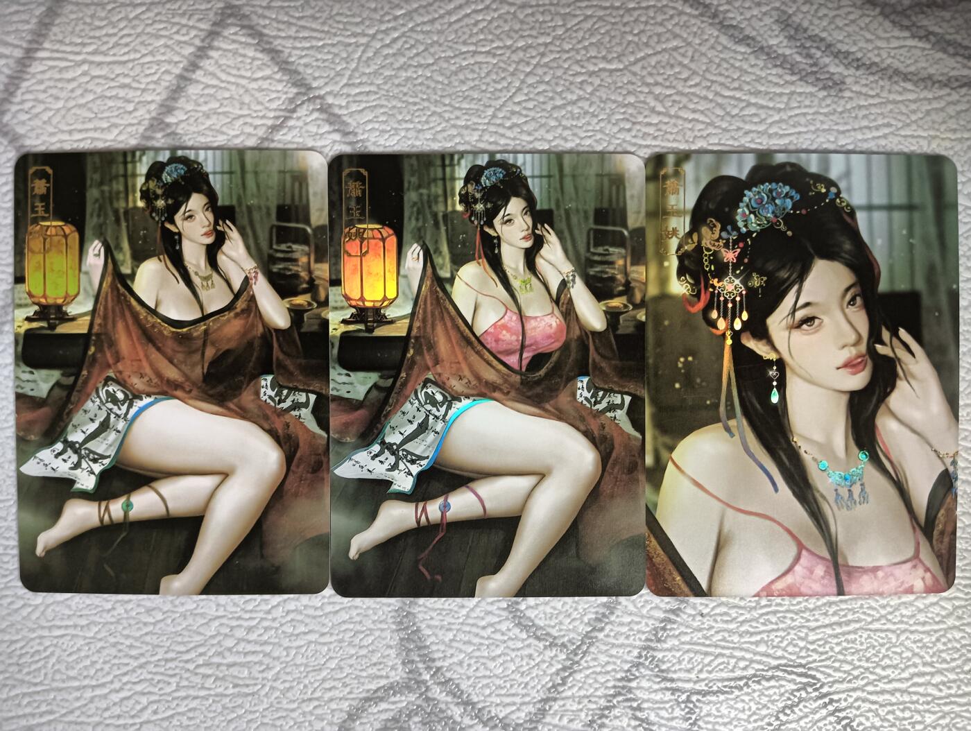 花开卡拍第35期（8月24号周日截拍，品控勿拍!!!拍品不寄存，运费5元，自制卡难免瑕疵，可能存在轻微撞角爆边等出厂瑕疵，品控介意勿拍！） 卡将 欲女传 第四弹 萧玉姚 渐变+近景