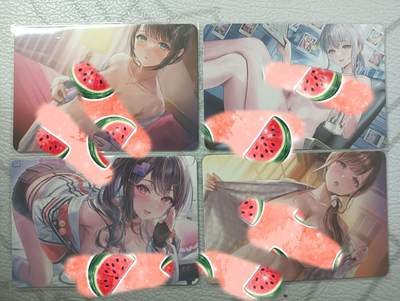 花开卡拍第35期（8月24号周日截拍，品控勿拍!!!拍品不寄存，运费5元，自制卡难免瑕疵，可能存在轻微撞角爆边等出厂瑕疵，品控介意勿拍！） - 精扣彩闪2次元内衣美少女 背面特藏 一组4张