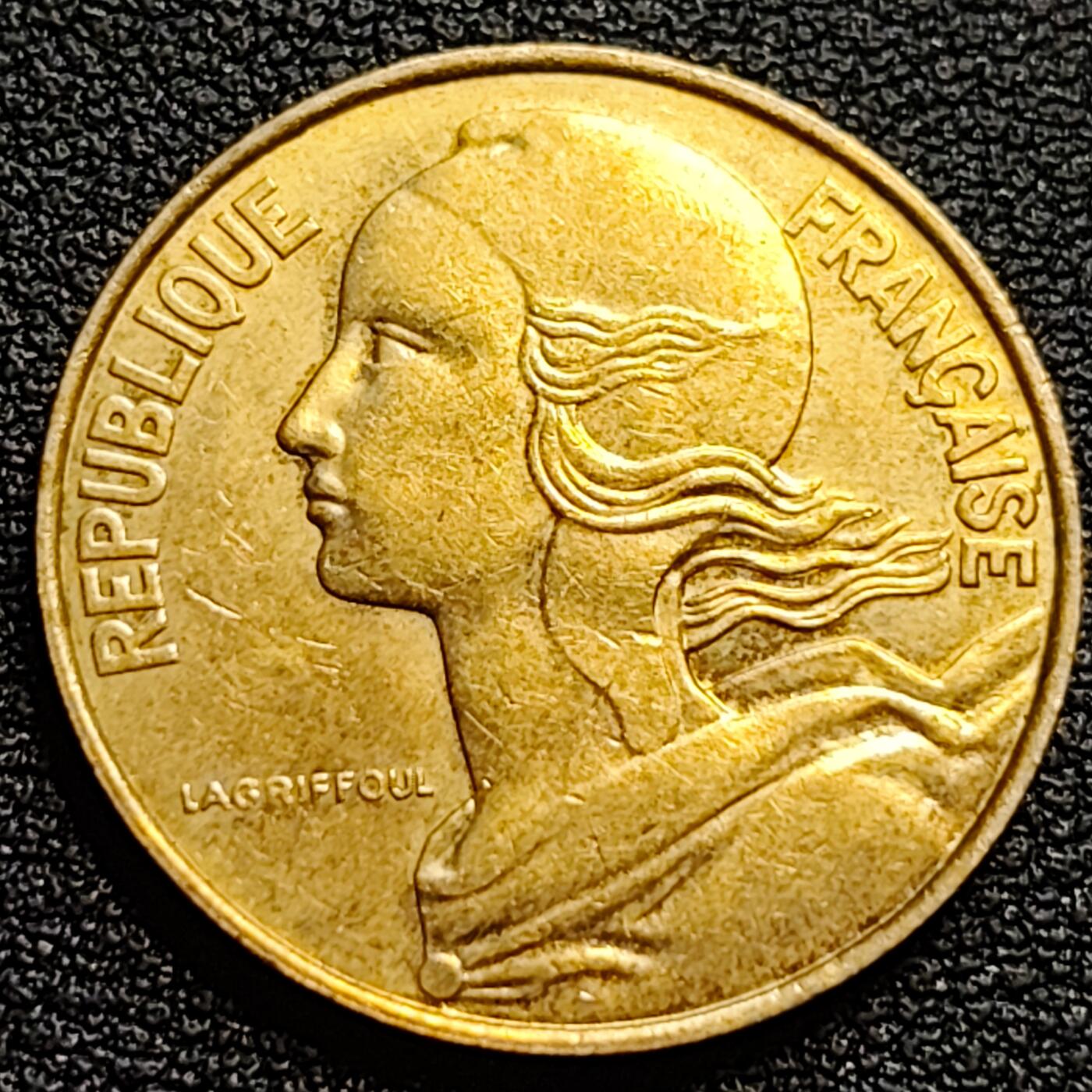 泉币菌-第93场-精品福利场（满包邮条件，下周一发货） 近未流通 法国1978年20生丁铜币 玛丽安娜 入欧前末版 绝版