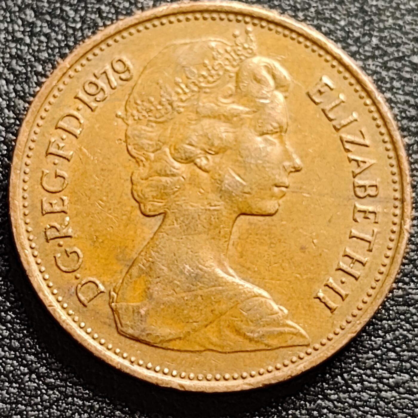 泉币菌-第94场-散币乐园场（满包邮条件，下周一发货） 美品 1979年 英国2便士铜币 威尔士皇冠 25.9mm