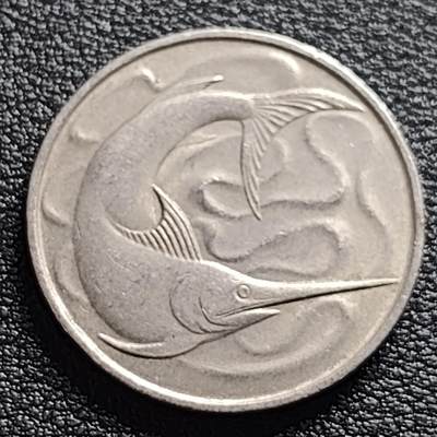 泉币菌-第95场-散币乐园场（满包邮条件，下周一发货） - 高币值 1976年 新加坡20分 海洋动物-剑鱼 24mm
