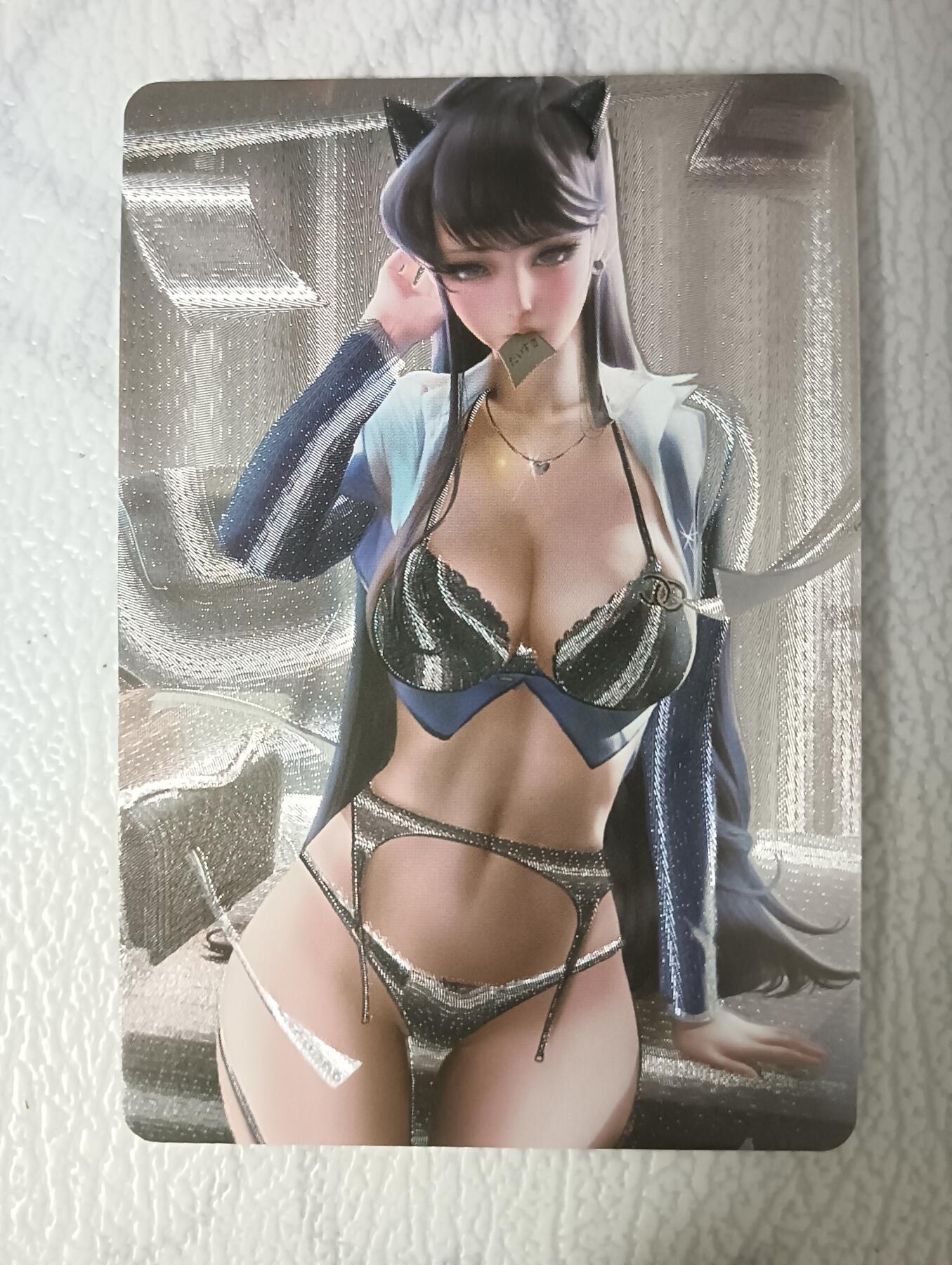 花开卡拍第35期（8月24号周日截拍，品控勿拍!!!拍品不寄存，运费5元，自制卡难免瑕疵，可能存在轻微撞角爆边等出厂瑕疵，品控介意勿拍！） 五月 古见硝子 粗闪单卡