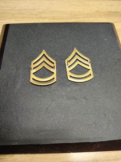 新时代收藏徽章红藏拍卖(第二十四场)  限时回归徽章杂项大合集拍场 美军原品 三级军士长 E-7等级 领章 