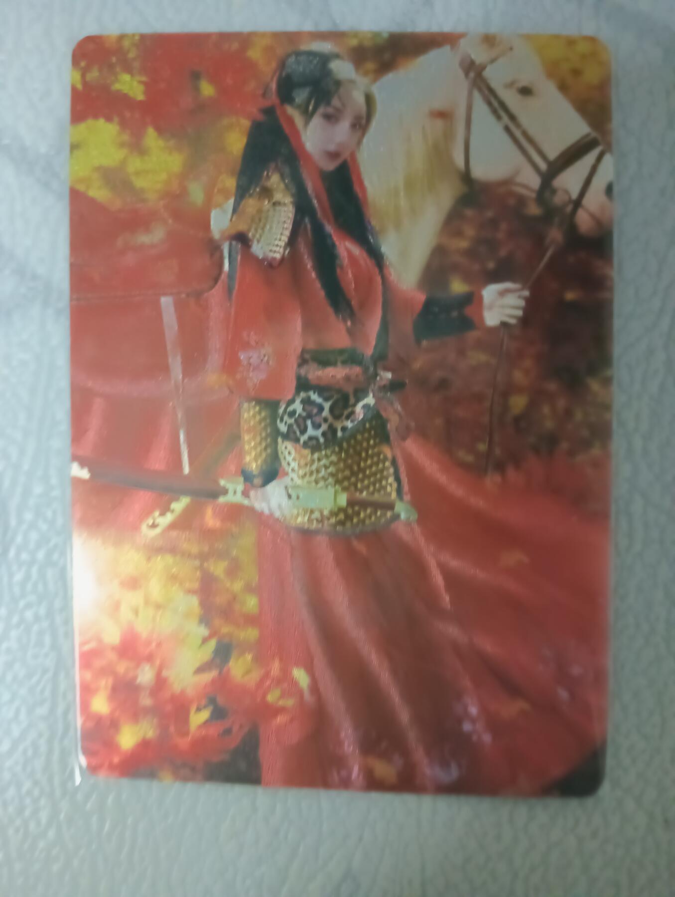 花开卡拍第35期（8月24号周日截拍，品控勿拍!!!拍品不寄存，运费5元，自制卡难免瑕疵，可能存在轻微撞角爆边等出厂瑕疵，品控介意勿拍！） 纵横扈三娘 粗闪1张