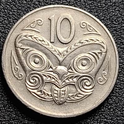 泉币菌-第94场-散币乐园场（满包邮条件，下周一发货） - 英属新西兰 10分硬币 毛利人面具 伊丽莎白二世 女王24mm