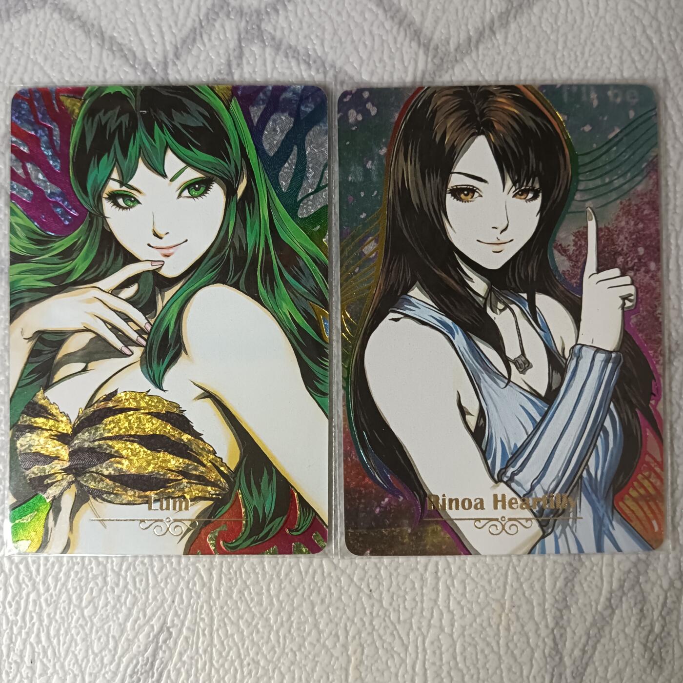 花开卡拍第35期（8月24号周日截拍，品控勿拍!!!拍品不寄存，运费5元，自制卡难免瑕疵，可能存在轻微撞角爆边等出厂瑕疵，品控介意勿拍！） 刘哥手绘女神 拉姆 哈蒂莉 单卡两张钻闪