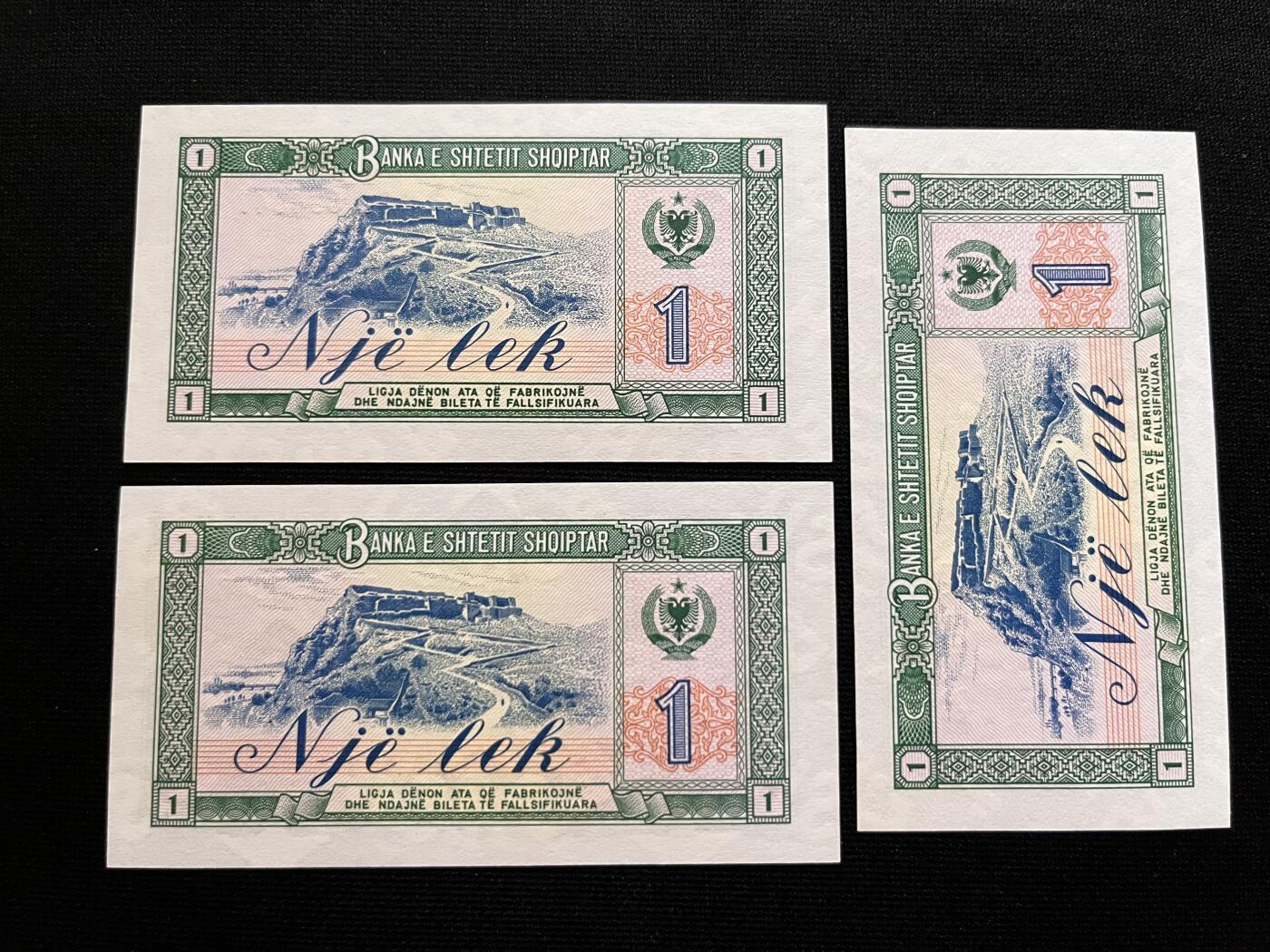 咖啡豆•收藏 2025年Aug_29th世界各国纸币拍卖 3枚 阿尔巴尼亚 1976年 1列克 全新UNC 外国纸币