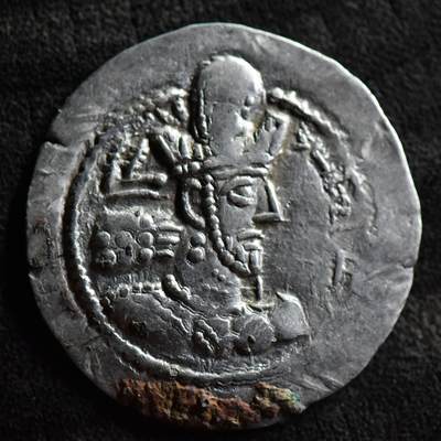 【良泉】【国庆精品场】10月2日晚19.30点开拍！ 222组，西方古代钱币、印章专场 - 【宽胚版】公元309-379年【萨珊王朝】沙普尔二世，一德拉克马 银币，喀布尔造币厂打制的宽胚版，3.88克