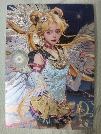 花开卡拍第35期（8月24号周日截拍，品控勿拍!!!拍品不寄存，运费5元，自制卡难免瑕疵，可能存在轻微撞角爆边等出厂瑕疵，品控介意勿拍！） - 白花恋诗 美战月野兔 烫金粗闪 厚卡一张，卡背有点很细微划痕介意勿拍