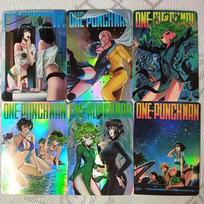 花开卡拍第35期（8月24号周日截拍，品控勿拍!!!拍品不寄存，运费5元，自制卡难免瑕疵，可能存在轻微撞角爆边等出厂瑕疵，品控介意勿拍！） - 一拳超人 龙卷吹雪封面 一套6张彩闪，有几张撞角有一张开胶介意勿拍