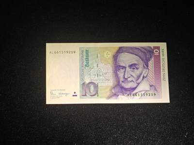 德国 1989年 首发A冠 10马克 无47 全新UNC - 德国 1989年 首发A冠 10马克 无47 全新UNC