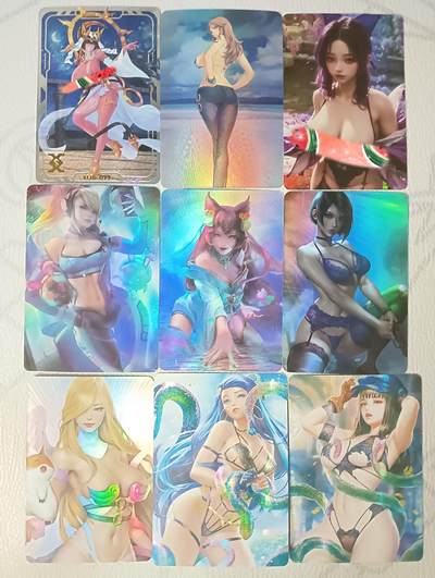 花开卡拍第35期（8月24号周日截拍，品控勿拍!!!拍品不寄存，运费5元，自制卡难免瑕疵，可能存在轻微撞角爆边等出厂瑕疵，品控介意勿拍！） - 二次元动漫美少女4 海贼仙女兽等散卡9张
