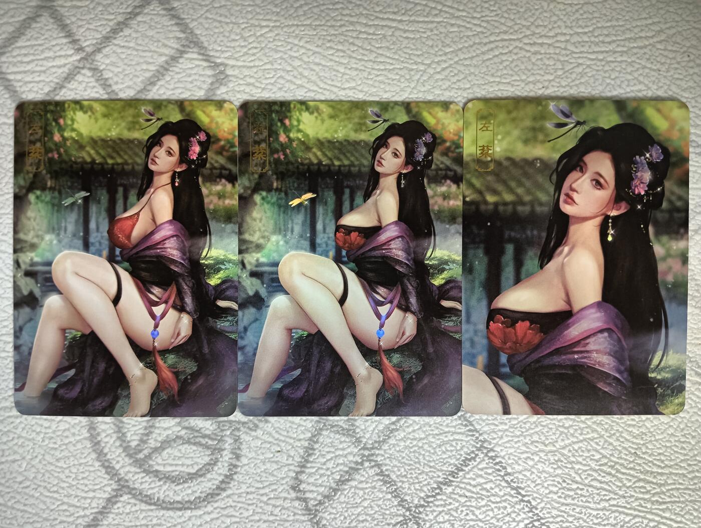 花开卡拍第35期（8月24号周日截拍，品控勿拍!!!拍品不寄存，运费5元，自制卡难免瑕疵，可能存在轻微撞角爆边等出厂瑕疵，品控介意勿拍！） 卡将 欲女传 第十九弹 左棻 渐变+近景
