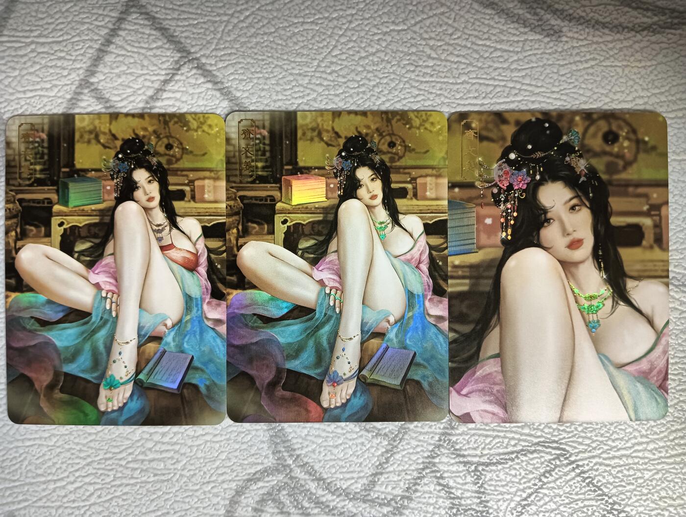 花开卡拍第35期（8月24号周日截拍，品控勿拍!!!拍品不寄存，运费5元，自制卡难免瑕疵，可能存在轻微撞角爆边等出厂瑕疵，品控介意勿拍！） 卡将 欲女传 第十弹 齐文姜 渐变+近景