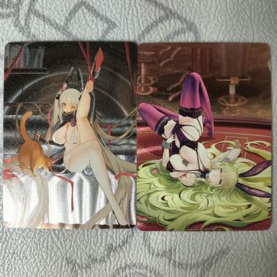 花开卡拍第35期（8月24号周日截拍，品控勿拍!!!拍品不寄存，运费5元，自制卡难免瑕疵，可能存在轻微撞角爆边等出厂瑕疵，品控介意勿拍！） - 五月卡牌 碧蓝航线 可畏 那不勒斯 清凉钢管兔女郎 粗闪一对