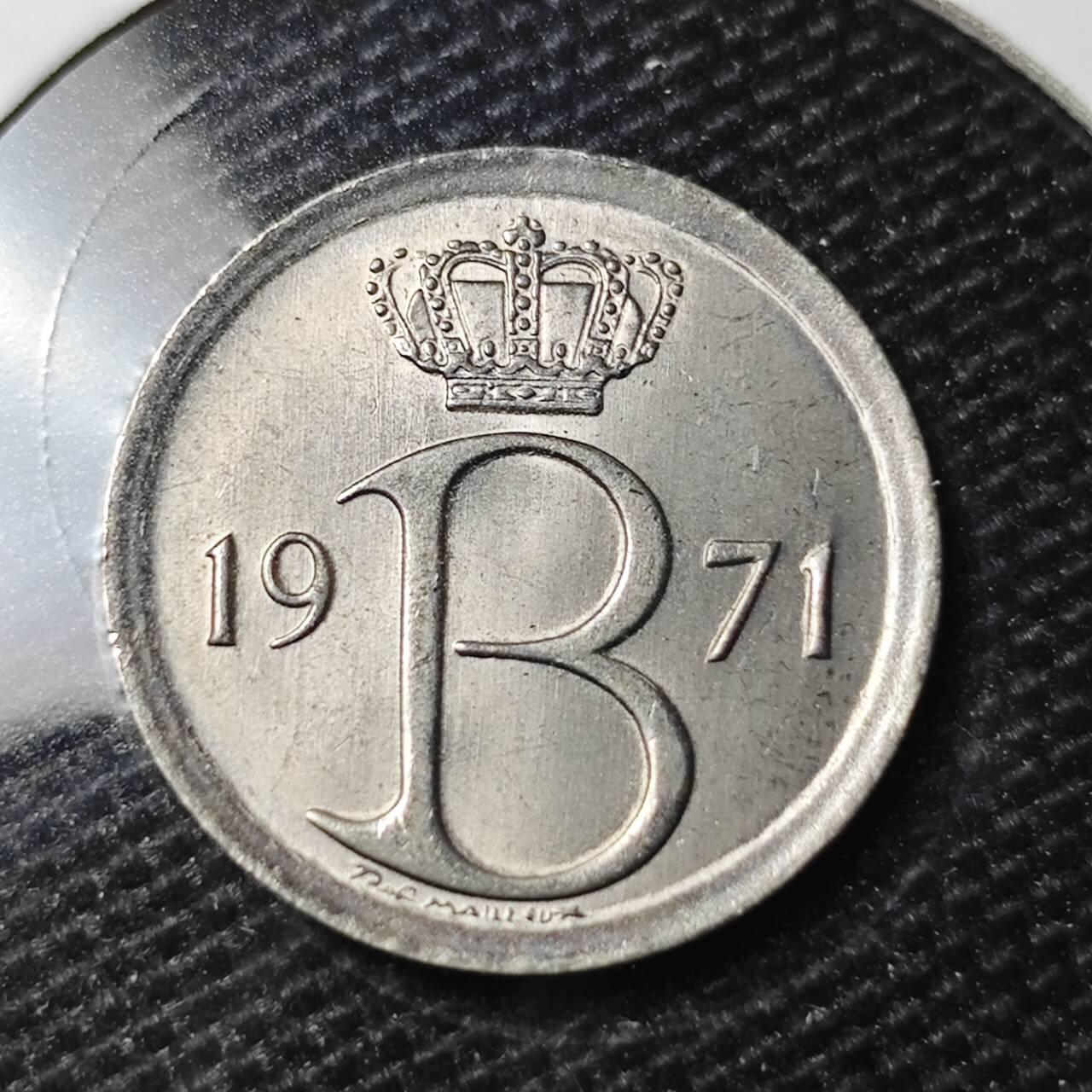 KK钱币收藏小铺 第328期 2月预留时间 周末发货  1971比利时25分 好品