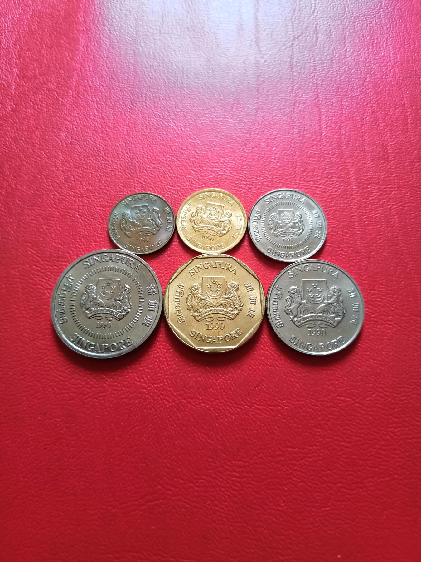 【云涧收藏】第五十六场 新加坡1990年套币，UNC，1分氧化