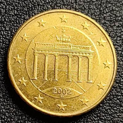泉币菌-第95场-散币乐园场（满包邮条件，下周一发货） - 欧元 德国2002年 10欧分合金铜币 勃兰登堡门 地图 A厂标 19.75MM
