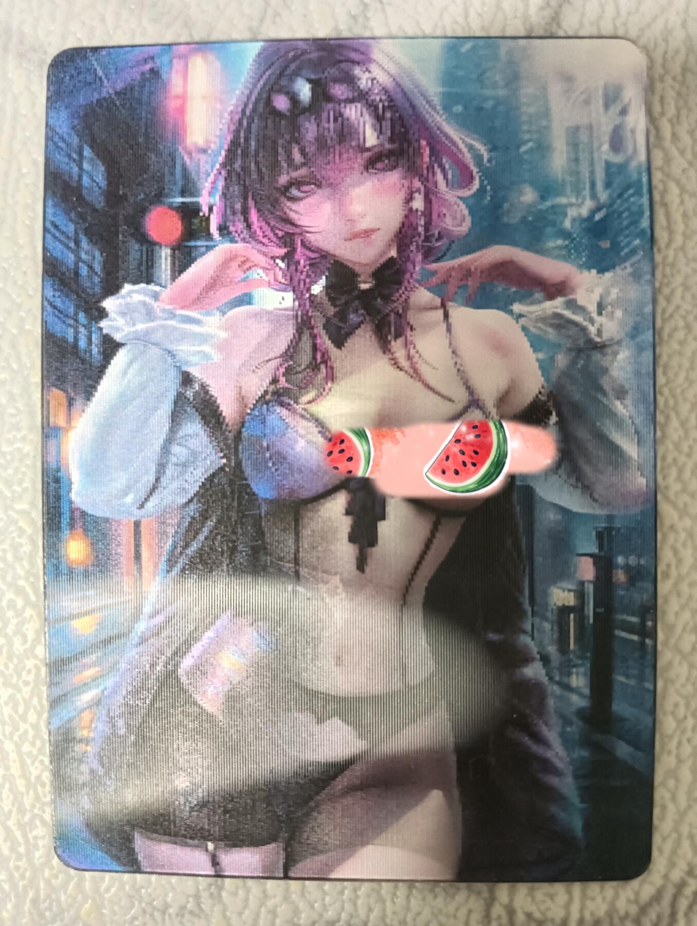 花开卡拍第35期（8月24号周日截拍，品控勿拍!!!拍品不寄存，运费5元，自制卡难免瑕疵，可能存在轻微撞角爆边等出厂瑕疵，品控介意勿拍！） 玩卡秀茉莉 光栅渐变艺术版 卡芙卡 1张