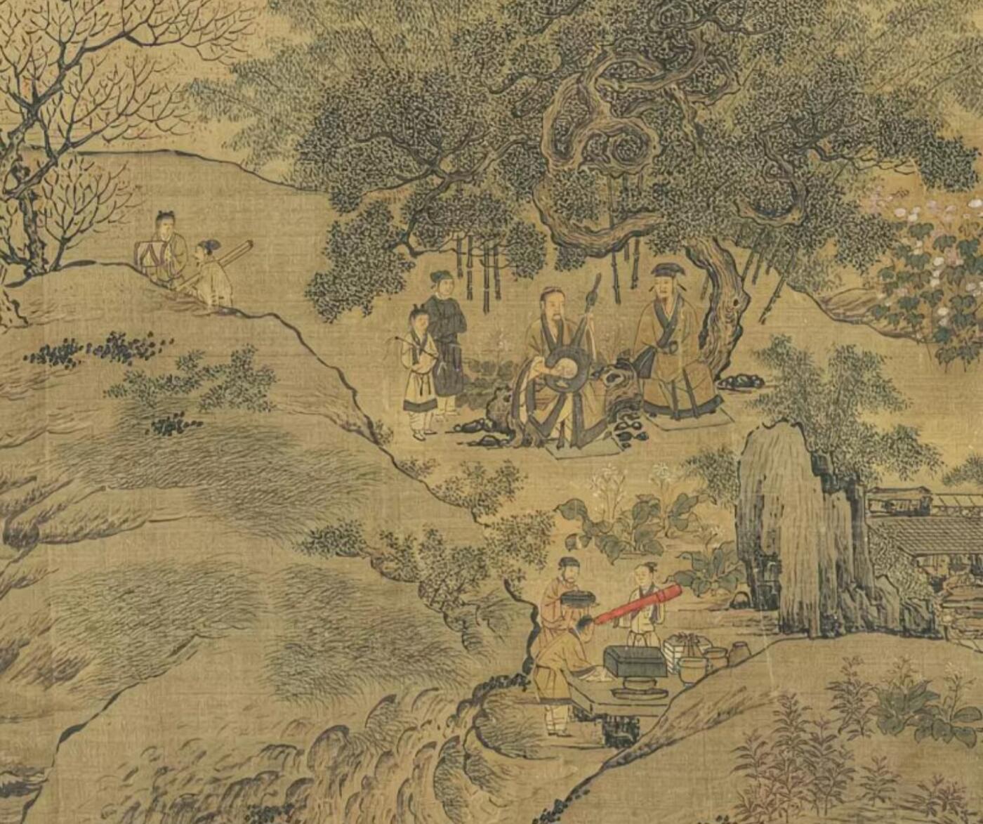 南宋刘松年 西园雅集图 名家国画真迹复制品高清微喷绢本临摹范本