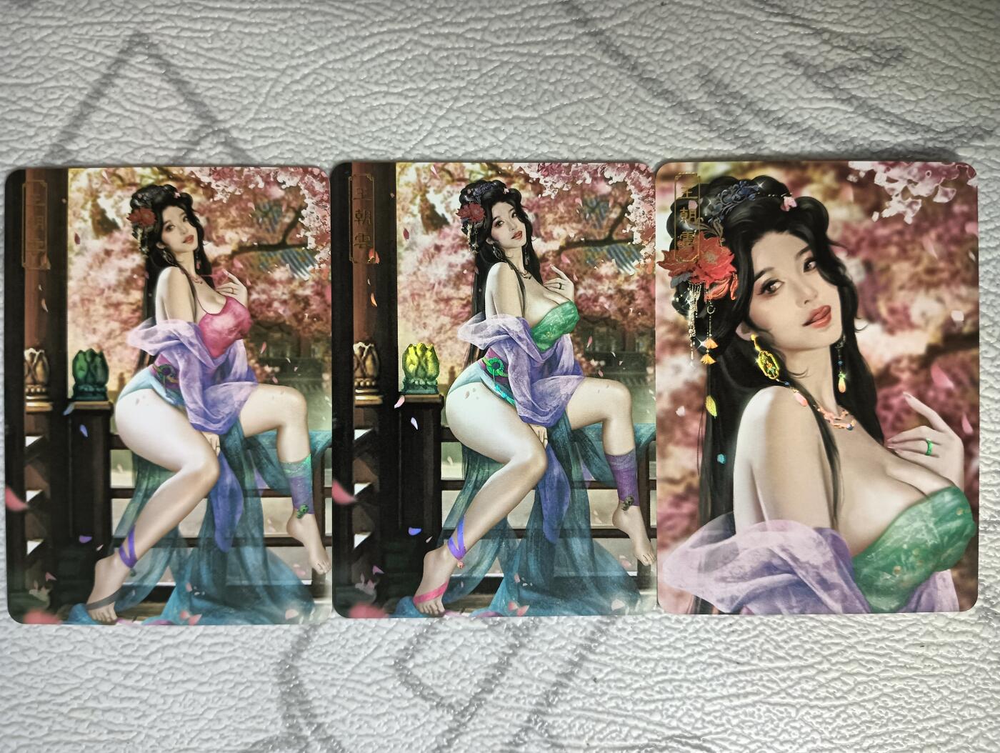 花开卡拍第35期（8月24号周日截拍，品控勿拍!!!拍品不寄存，运费5元，自制卡难免瑕疵，可能存在轻微撞角爆边等出厂瑕疵，品控介意勿拍！） 卡将 欲女传 第十二弹 王昭云 渐变+近景